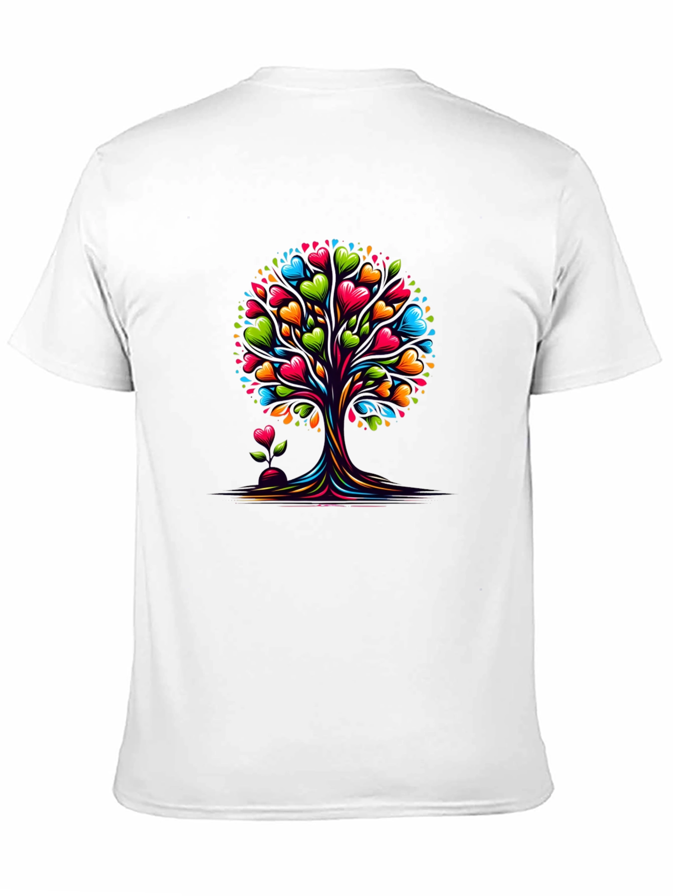 Heart Tree Graphic Tee - Stylish Black T-Shirt