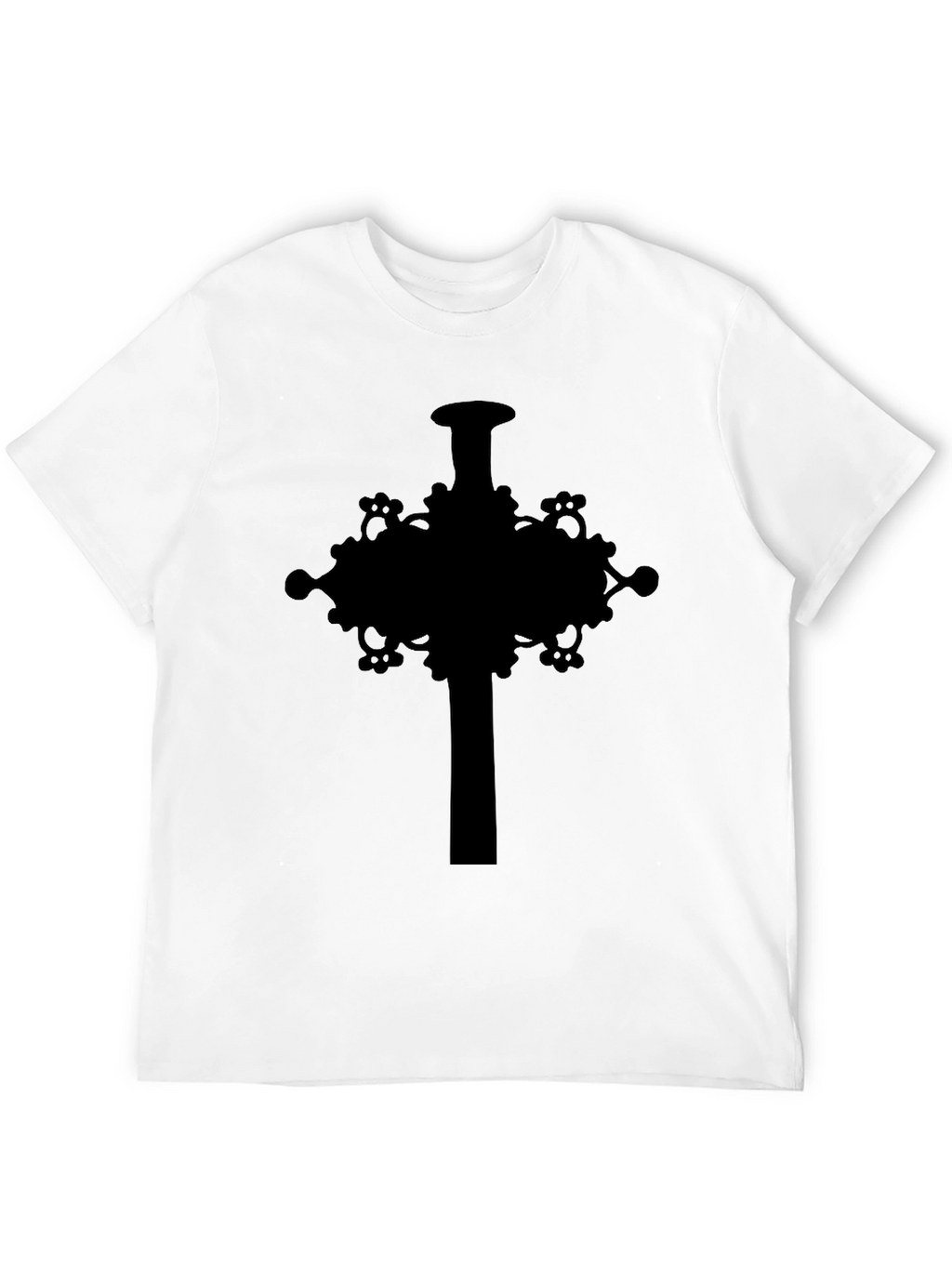 Ornate Cross Graphic Tee - Mens Black T-Shirt