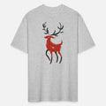 Red and Black Japanese Ink style Reindeer