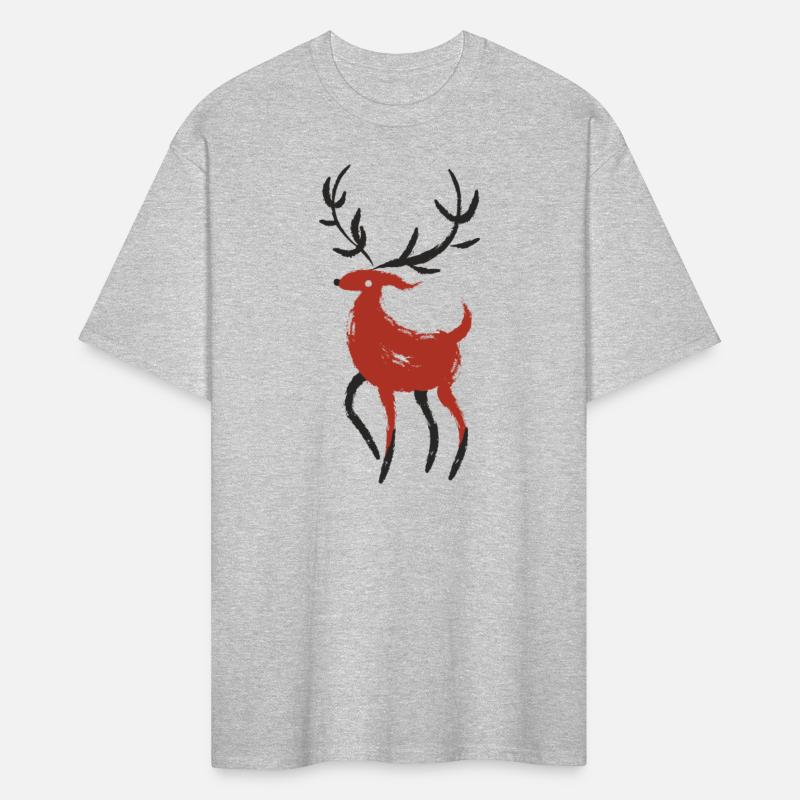 Red and Black Japanese Ink style Reindeer