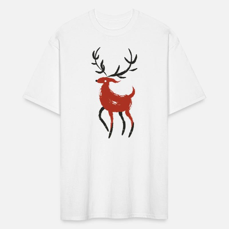 Red and Black Japanese Ink style Reindeer
