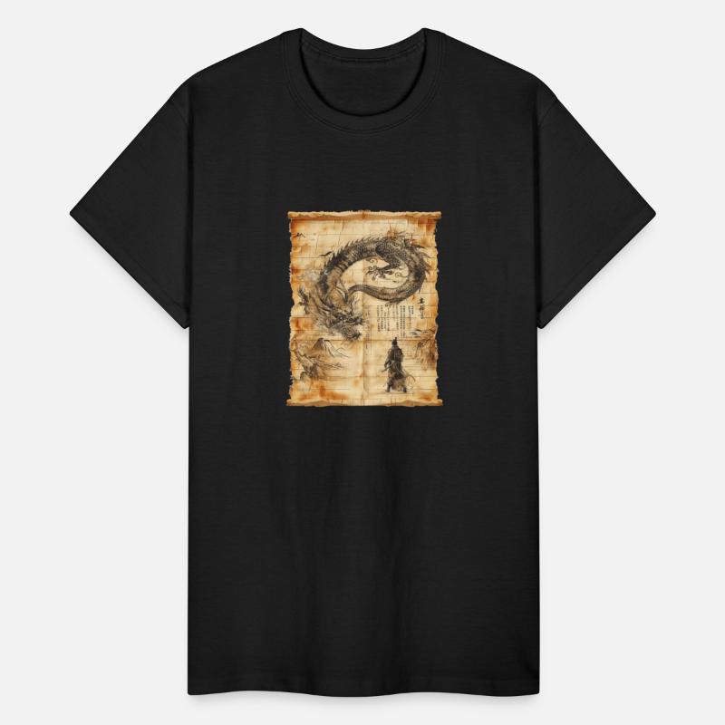 Retro Dragon Papyrus Scroll Japanese Art
