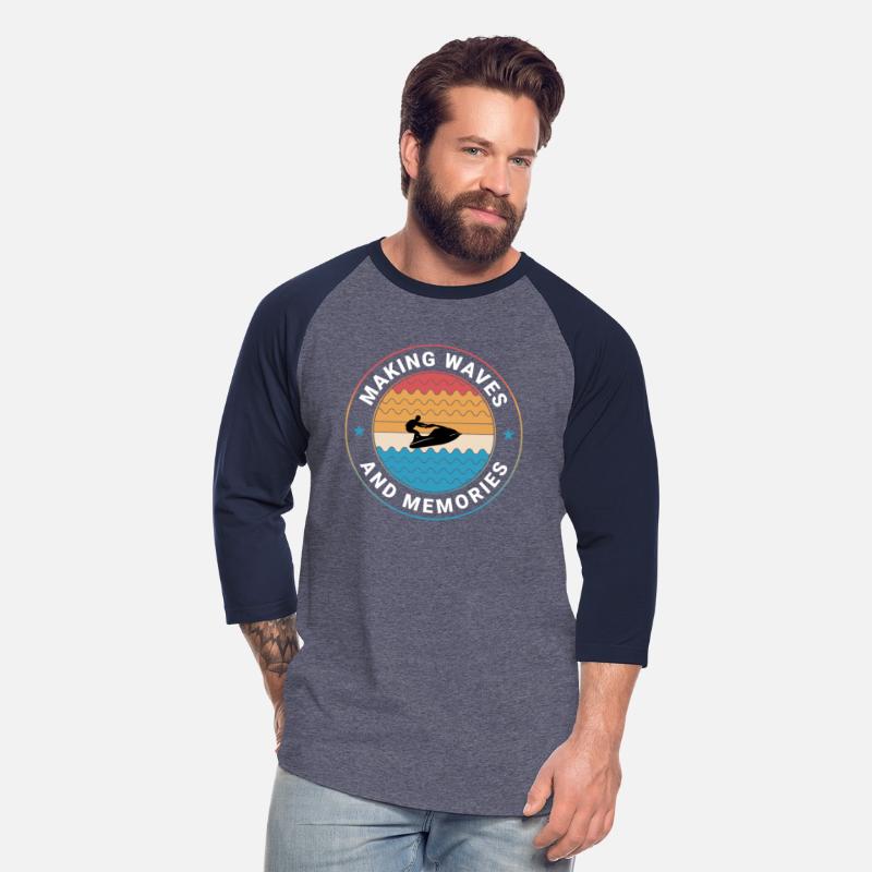 Retro Jet Skiing Adventure Ocean Waves Sunset