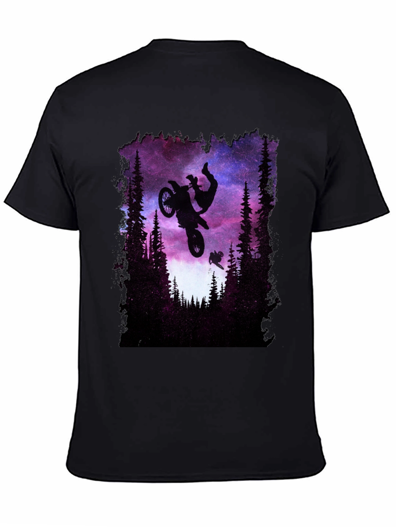 Motocross Stunt Galaxy Graphic Tee
