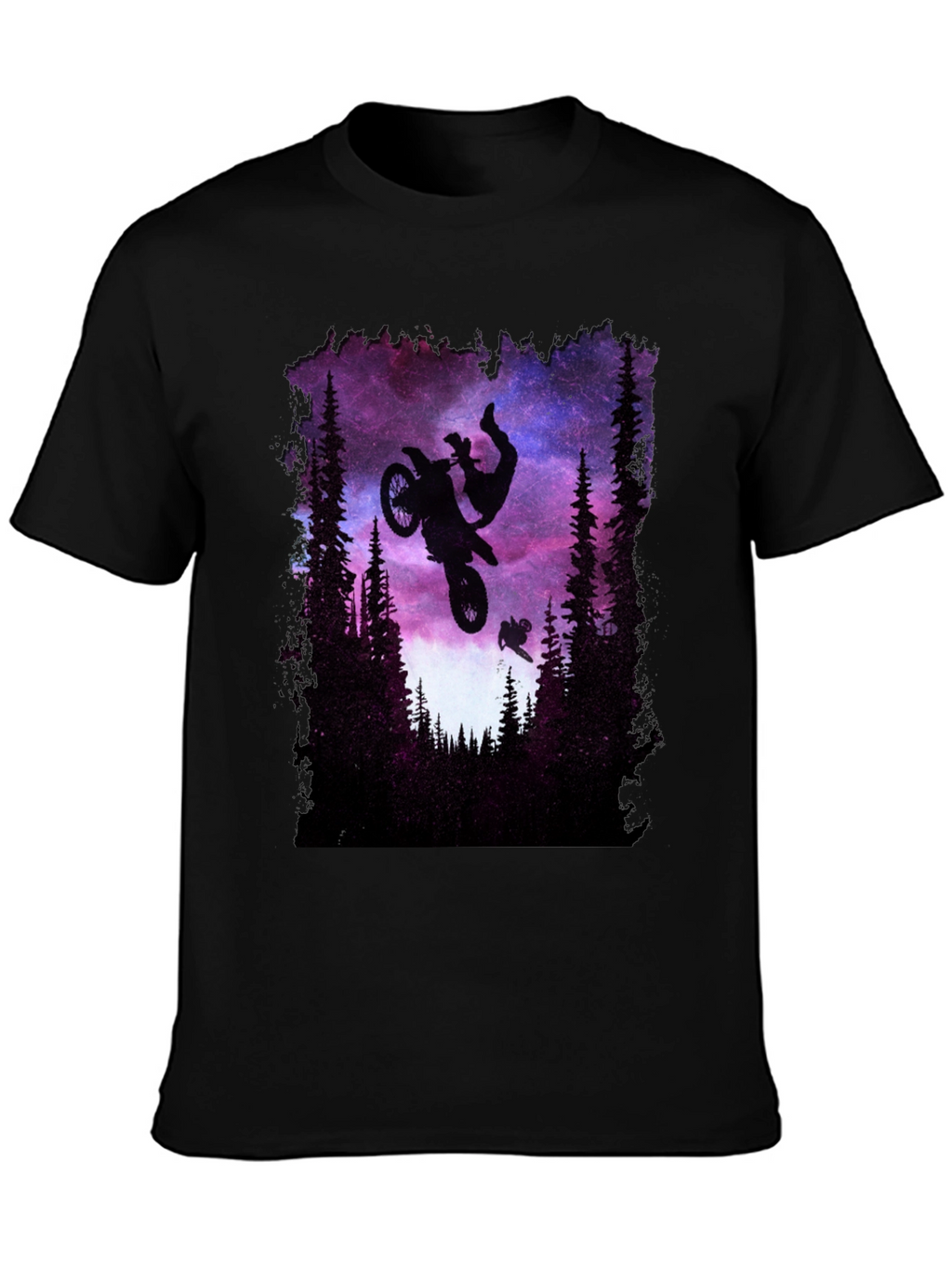 Motocross Stunt Galaxy Graphic Tee