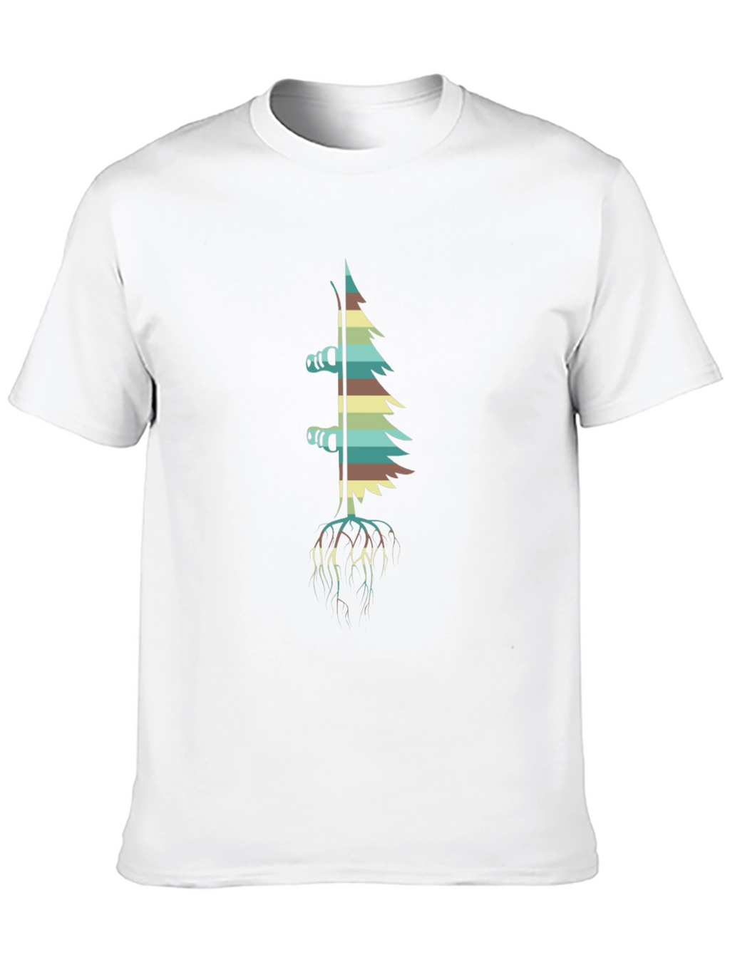 Retro Ski Tree Black T-Shirt