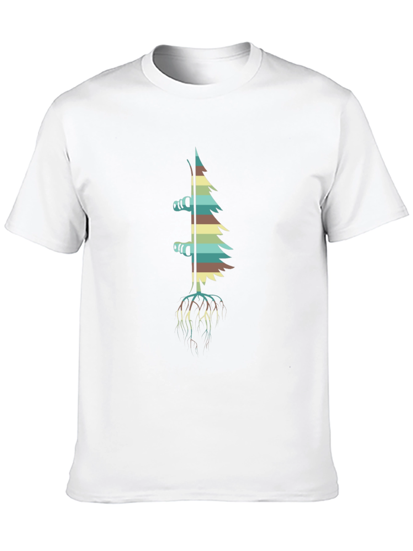 Retro Ski Tree Black T-Shirt