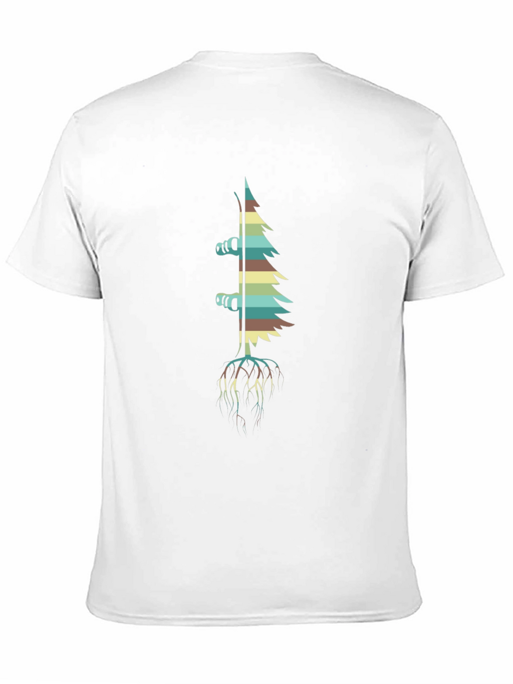Retro Ski Tree Black T-Shirt