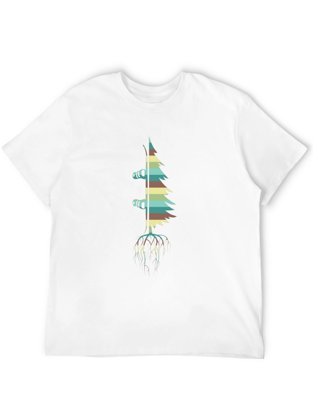 Retro Ski Tree Black T-Shirt