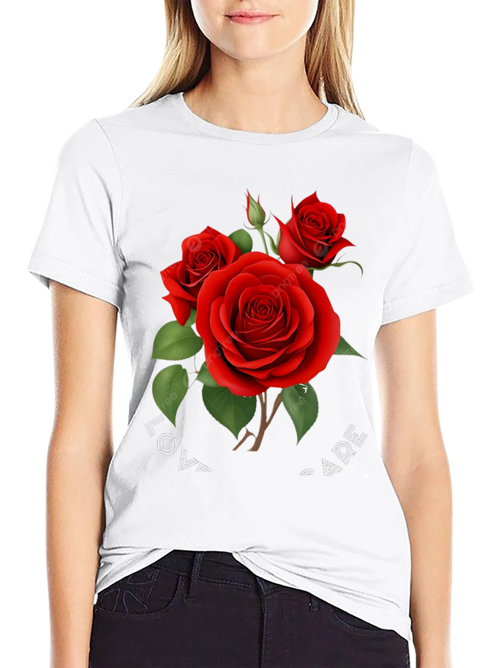Red Rose Graphic Print T-Shirt