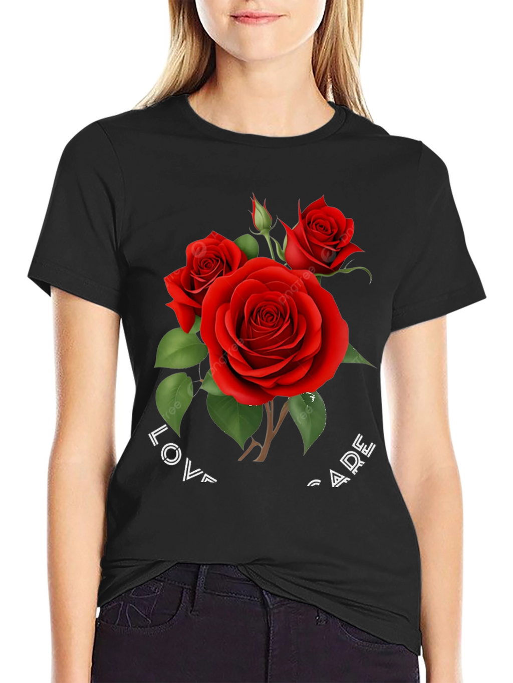 Red Rose Graphic Print T-Shirt