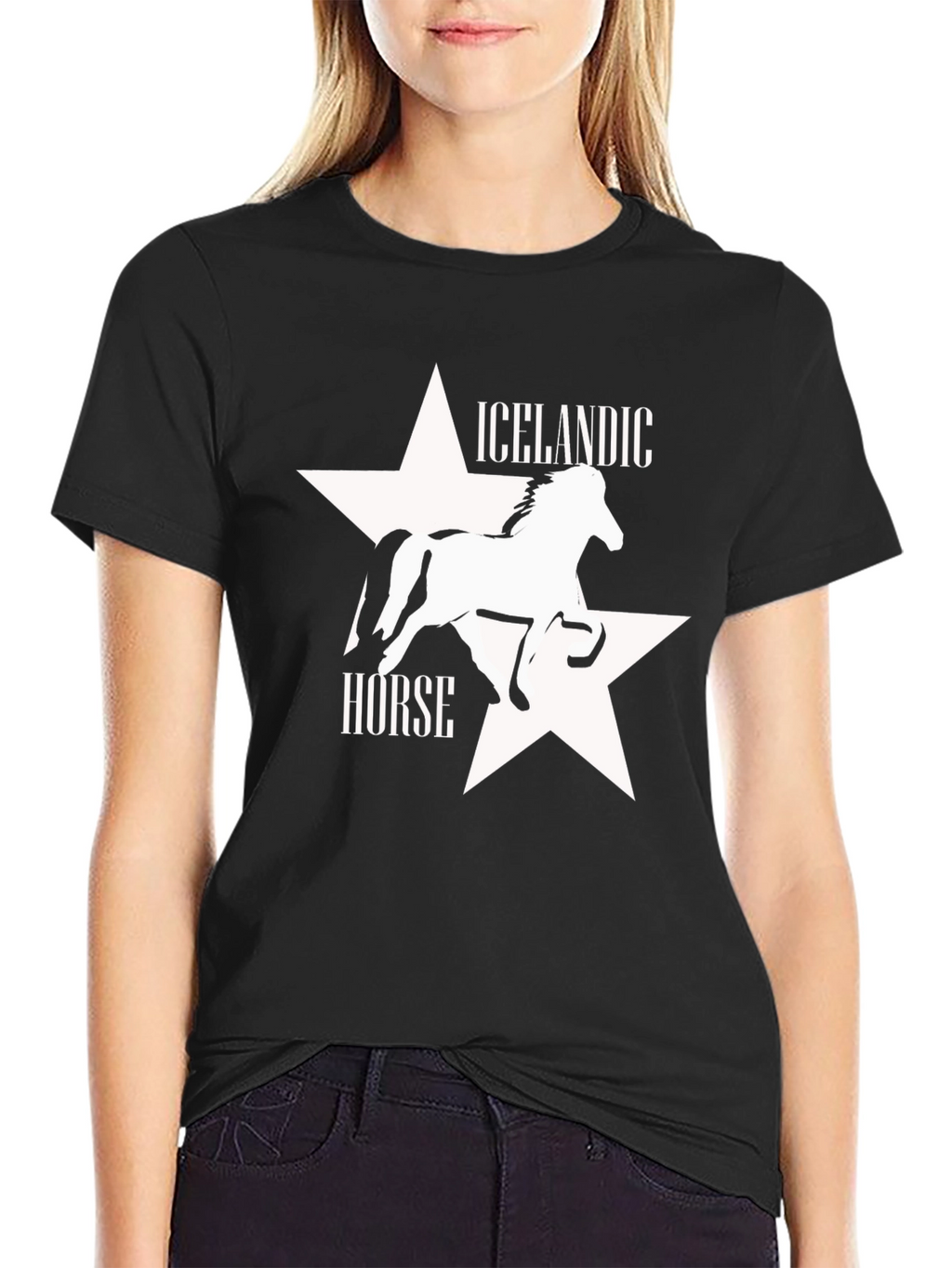 Icelandic Horse Black Graphic Tee