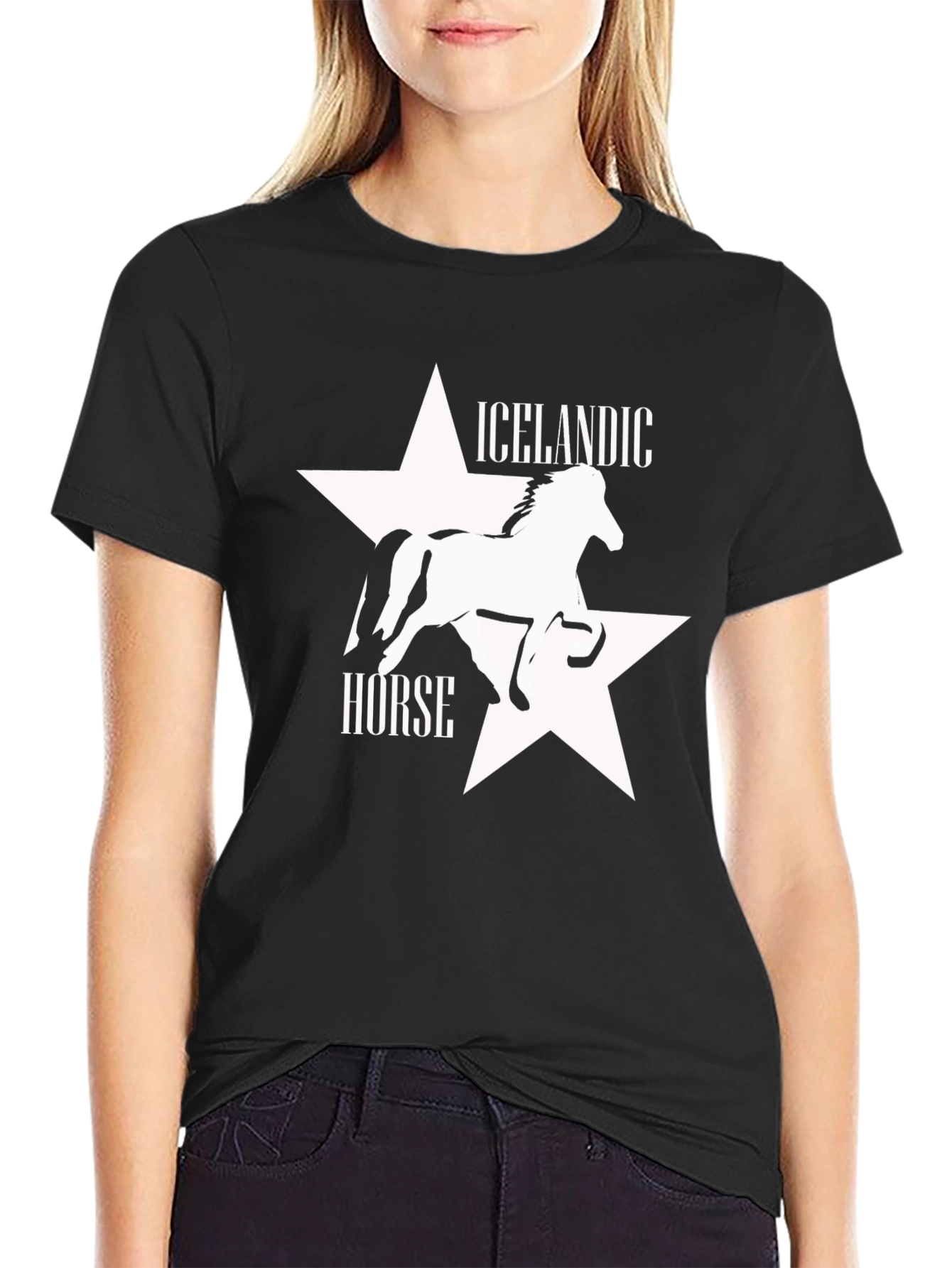 Icelandic Horse Black Graphic Tee
