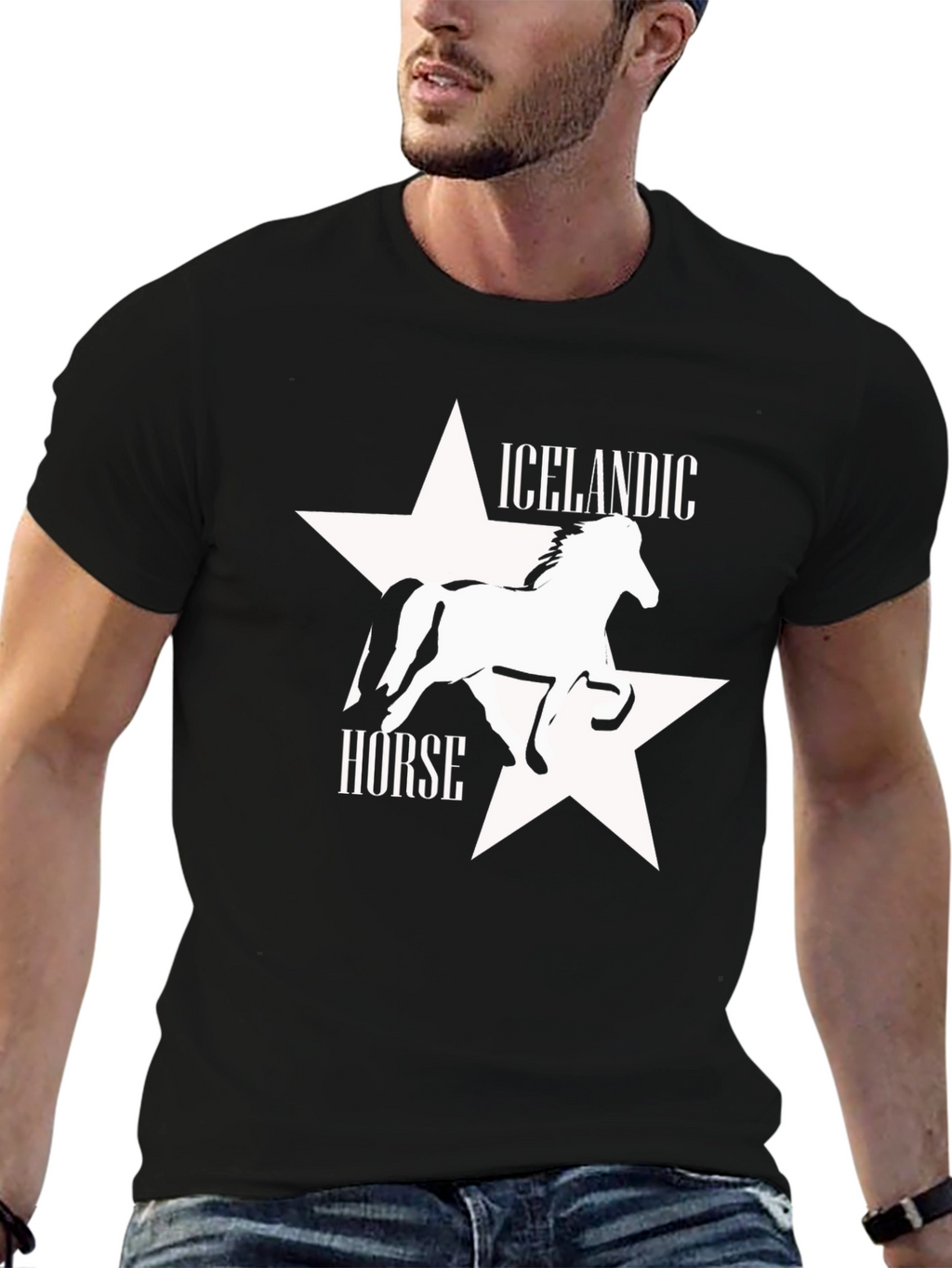 Icelandic Horse Black Graphic Tee
