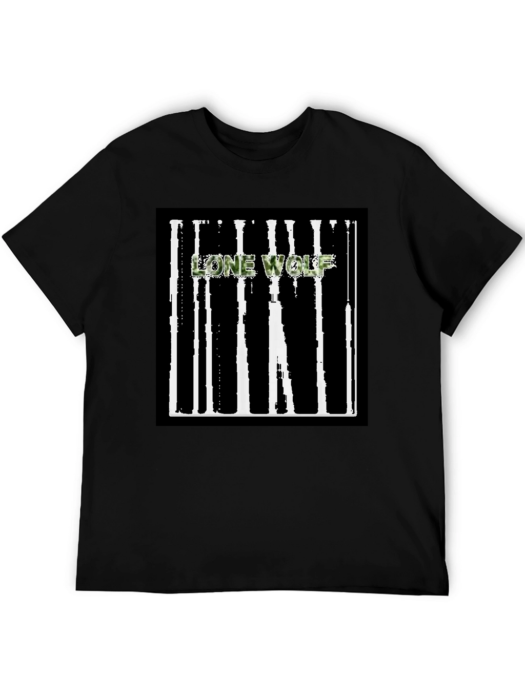 Lone Wolf Graphic Tee - Black Cotton Blend T-Shirt