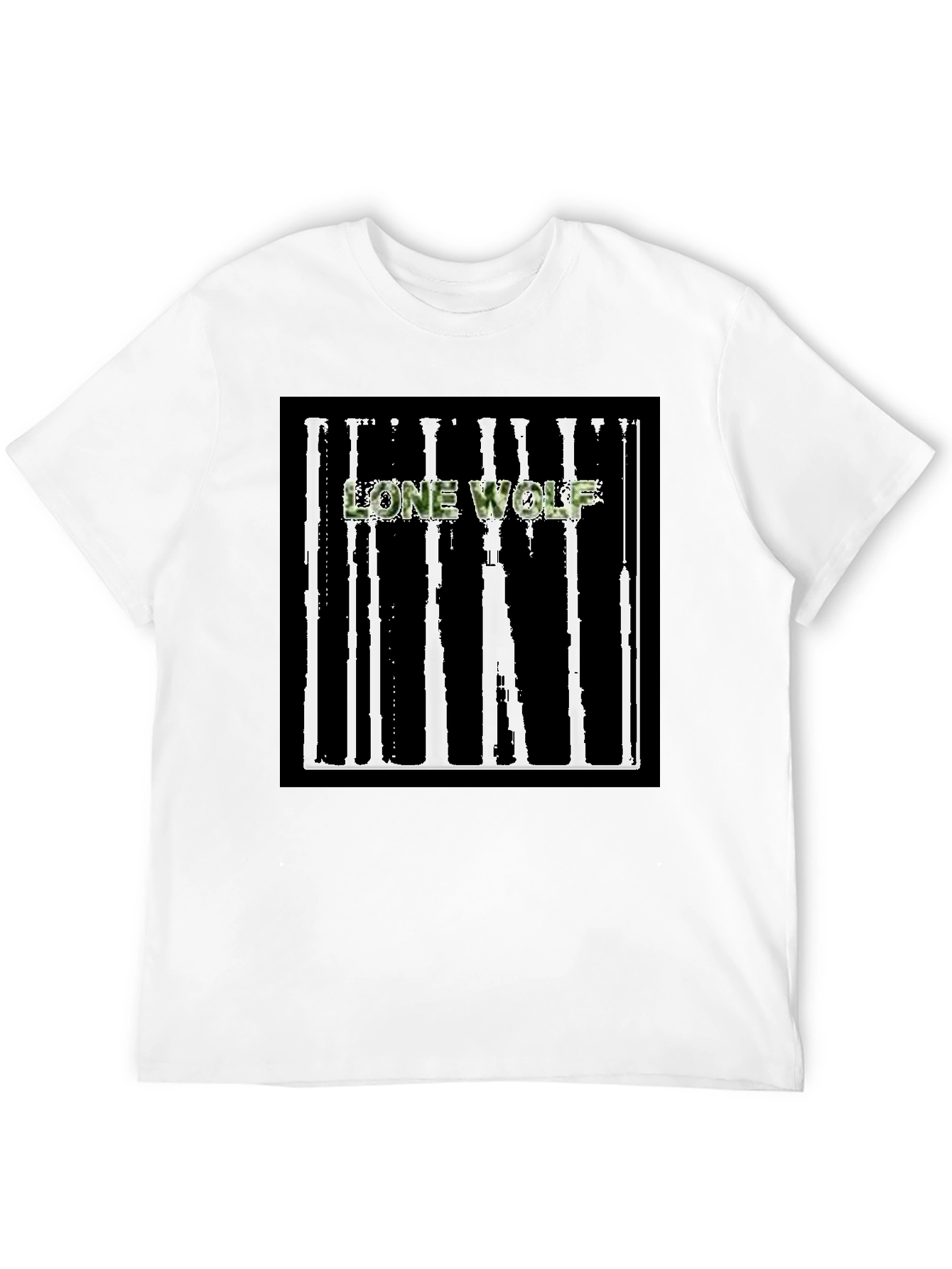 Lone Wolf Graphic Tee - Black Cotton Blend T-Shirt