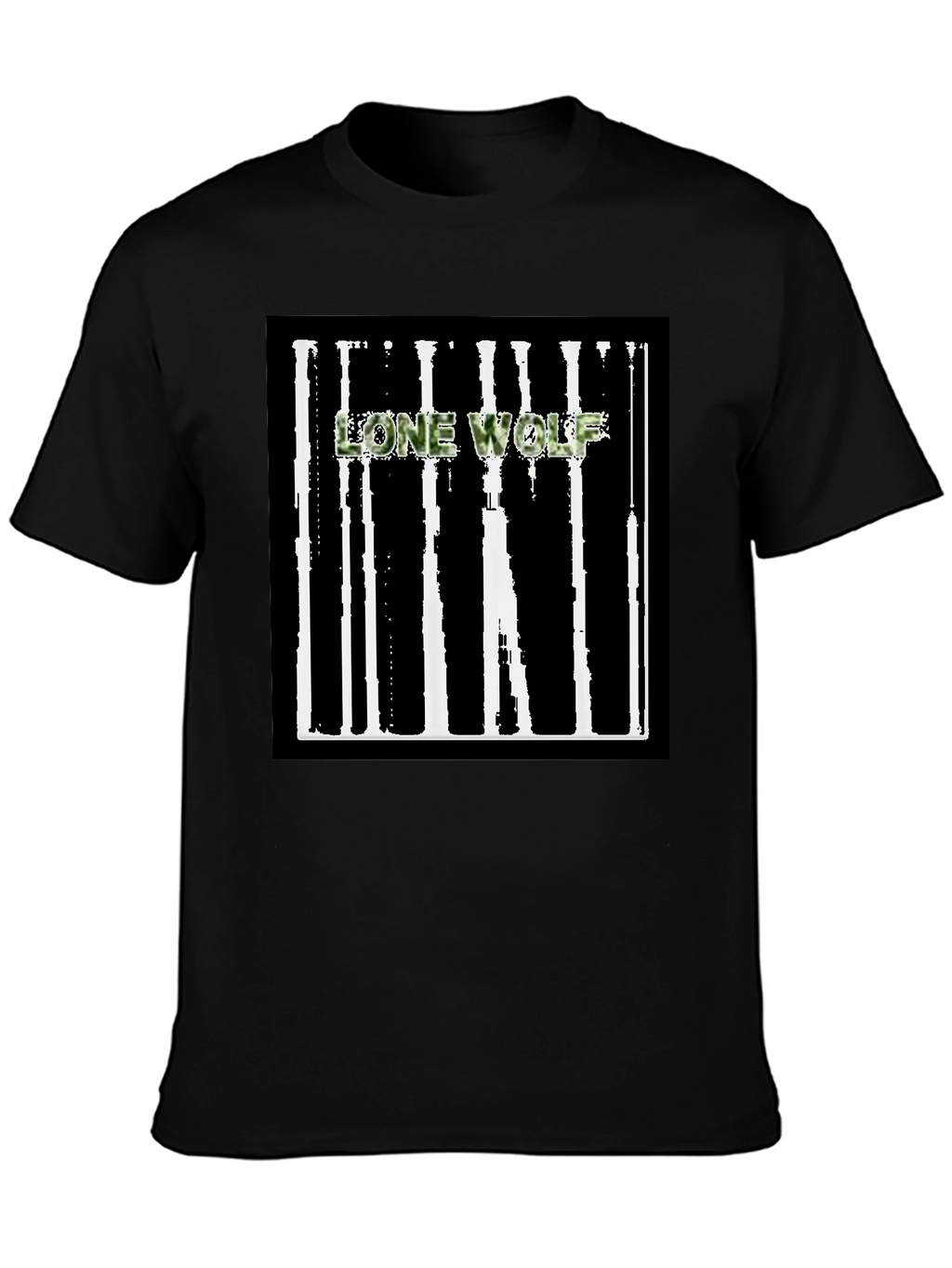 Lone Wolf Graphic Tee - Black Cotton Blend T-Shirt