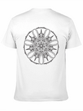 Black T-Shirt with Silver Mandala Design