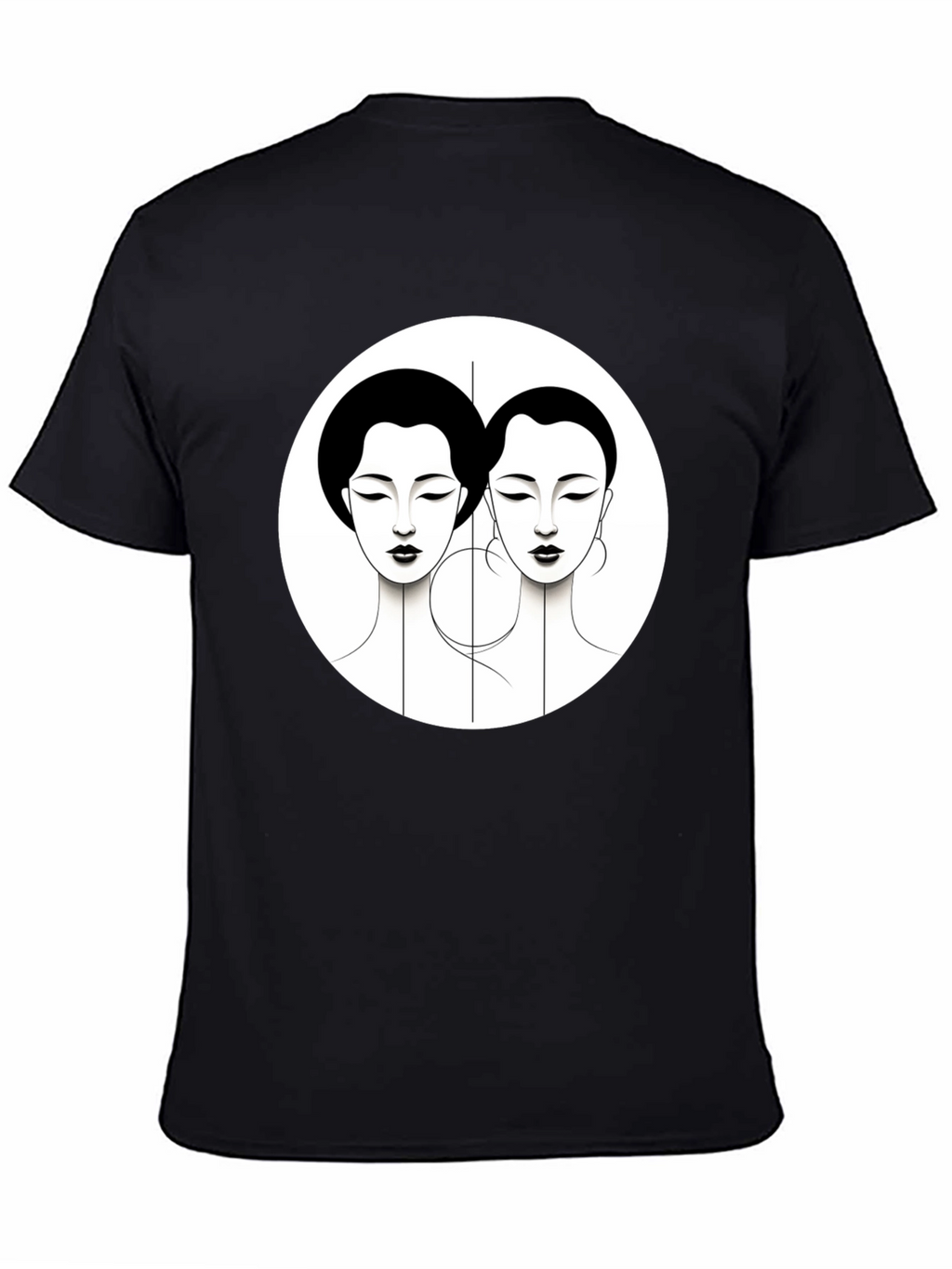 Art Deco Ladies Graphic Tee - Black Unisex T-Shirt