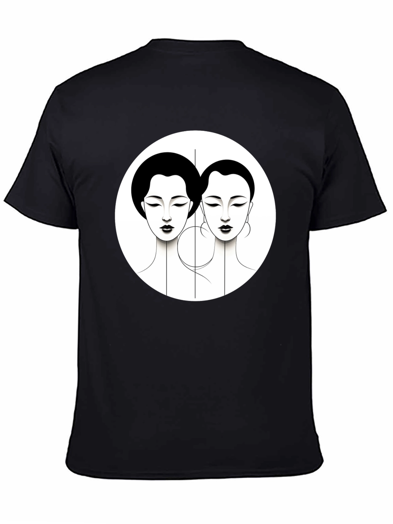 Art Deco Ladies Graphic Tee - Black Unisex T-Shirt
