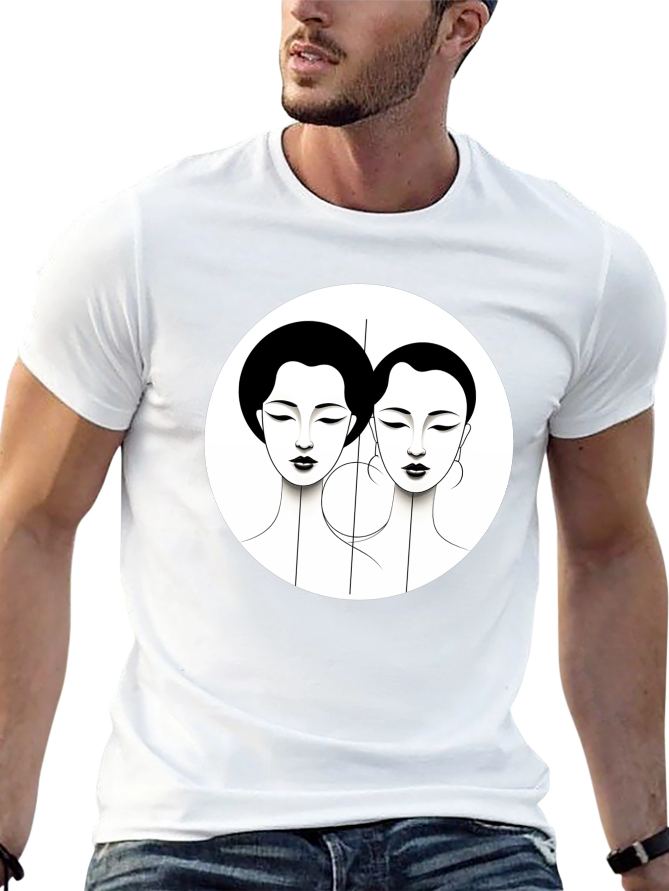 Art Deco Ladies Graphic Tee - Black Unisex T-Shirt