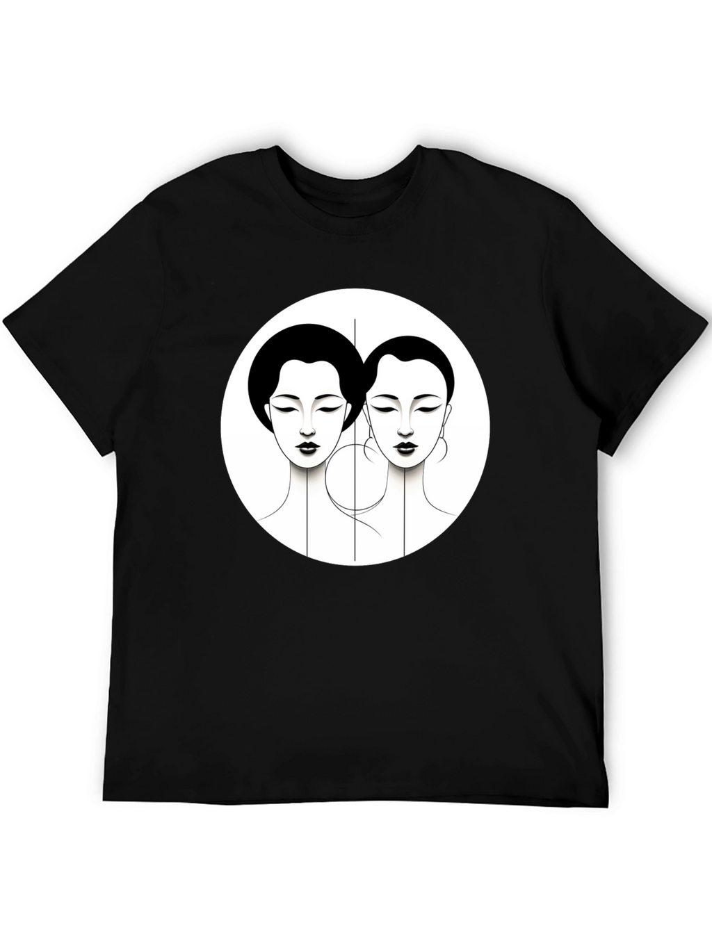 Art Deco Ladies Graphic Tee - Black Unisex T-Shirt