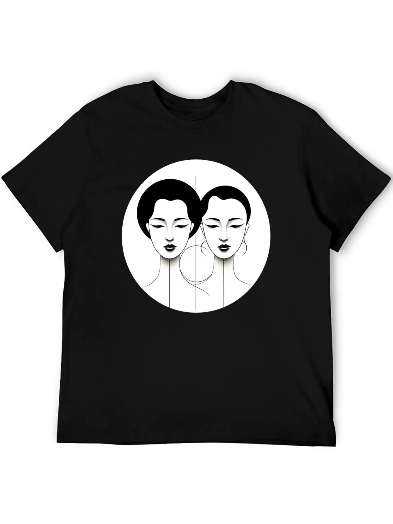 Art Deco Ladies Graphic Tee - Black Unisex T-Shirt
