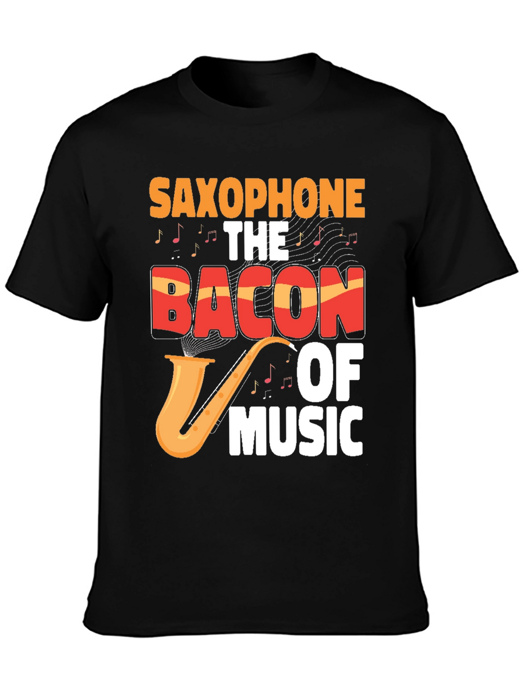 Saxophone Bacon of Music Graphic T-Shirt