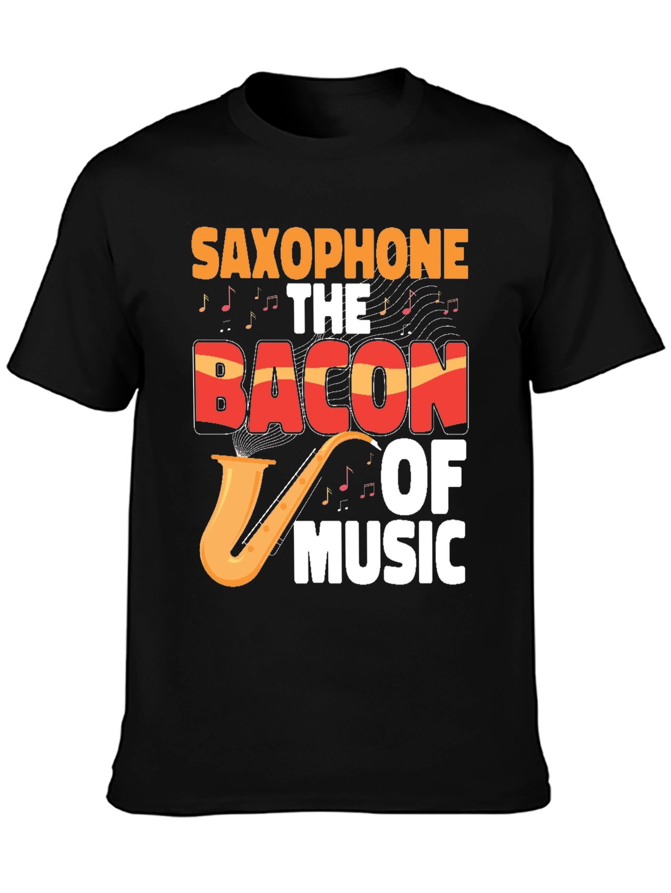 Saxophone Bacon of Music Graphic T-Shirt