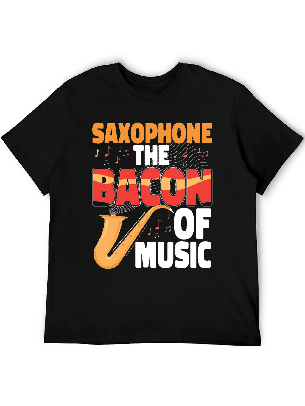 Saxophone Bacon of Music Graphic T-Shirt