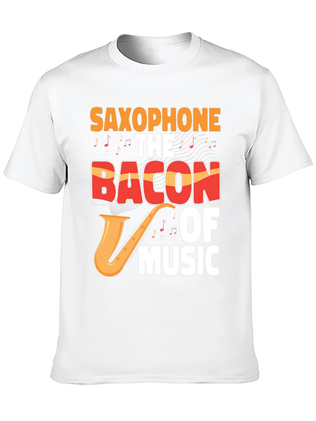 Saxophone Bacon of Music Graphic T-Shirt