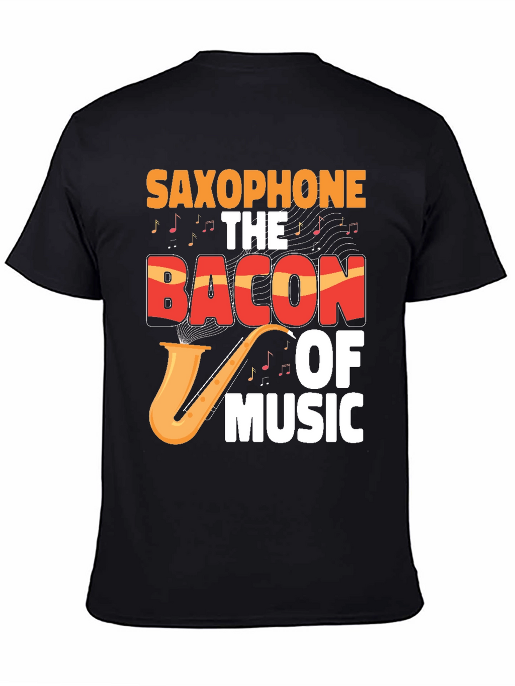 Saxophone Bacon of Music Graphic T-Shirt