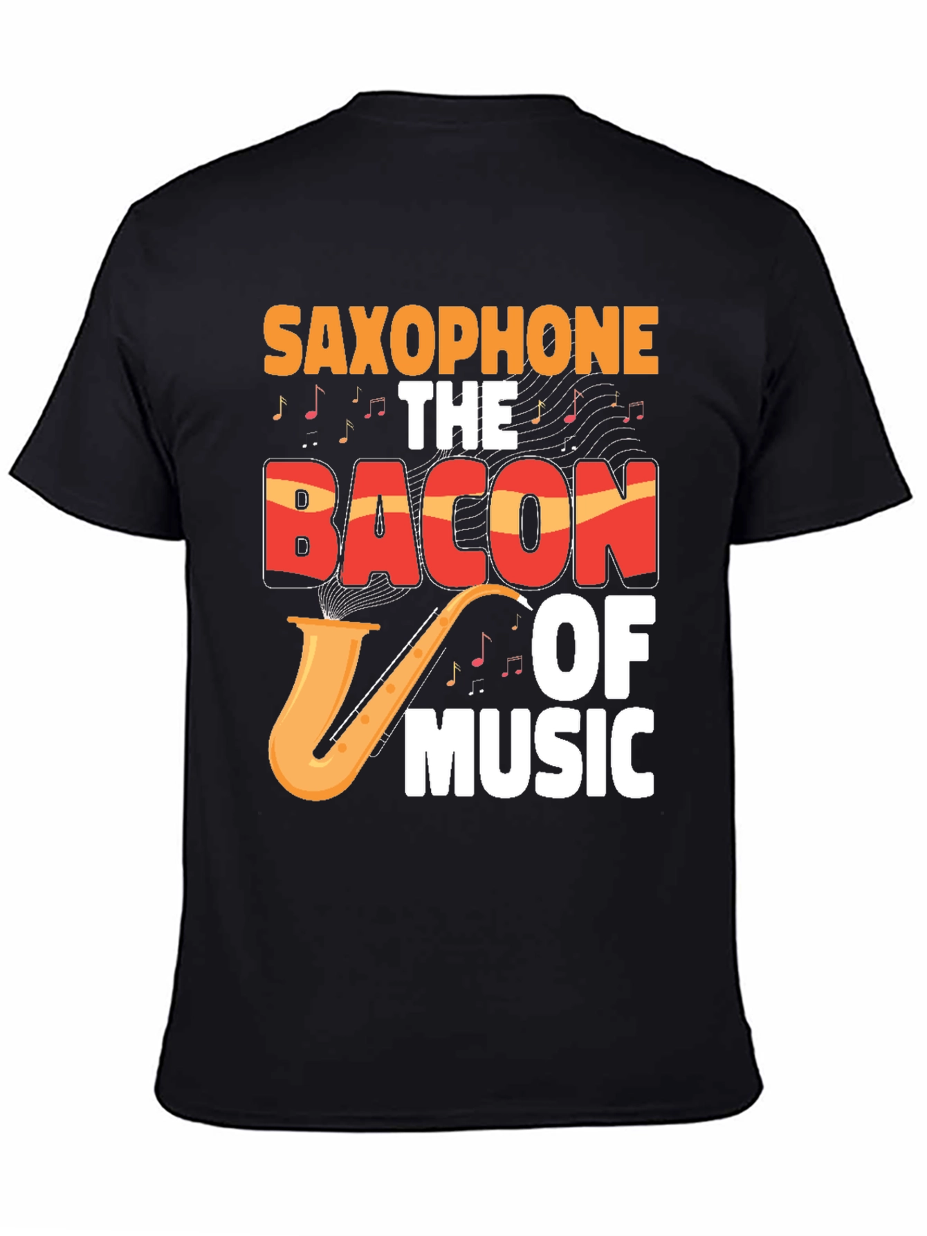 Saxophone Bacon of Music Graphic T-Shirt
