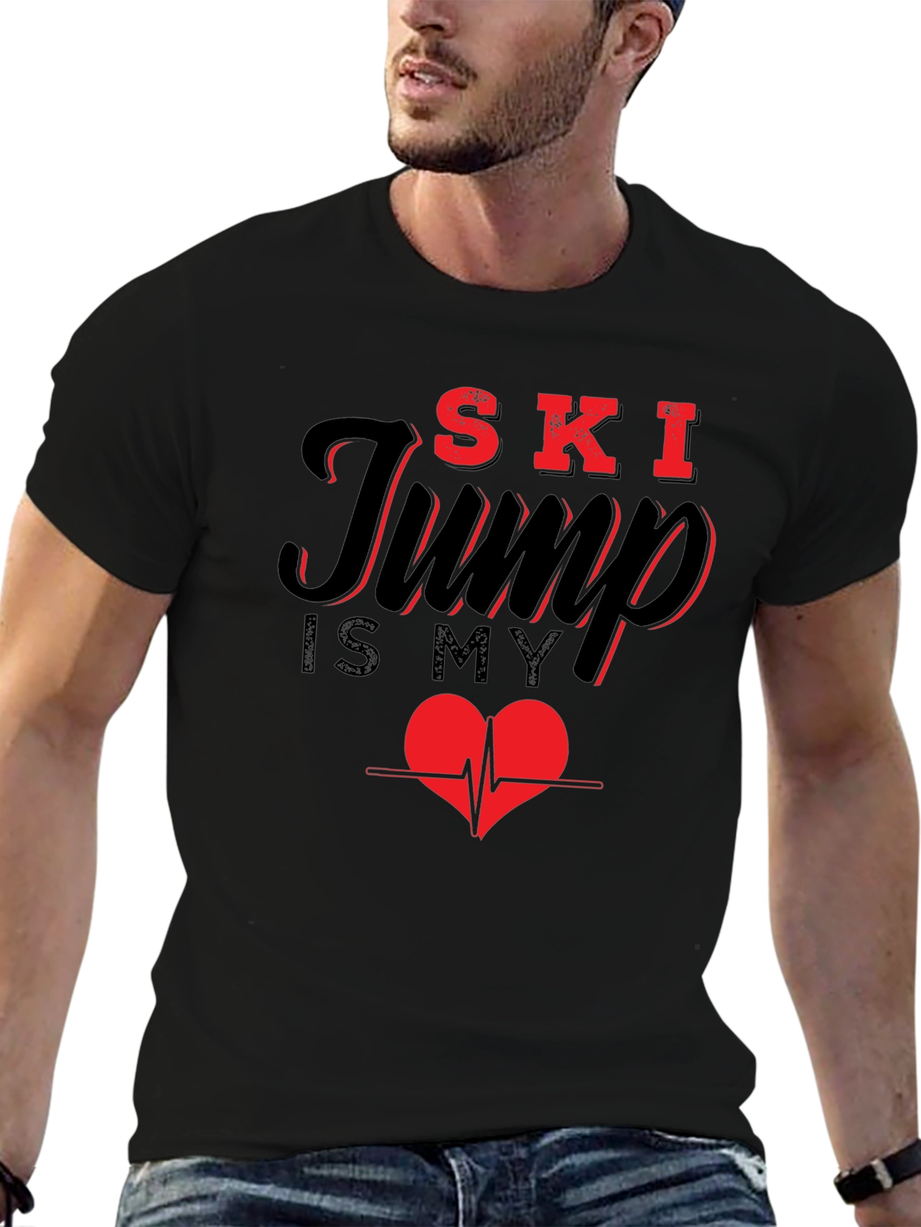 Ski Jump Heartbeat Graphic Tee