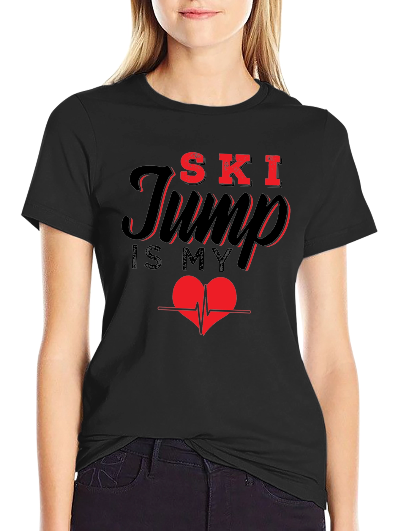 Ski Jump Heartbeat Graphic Tee
