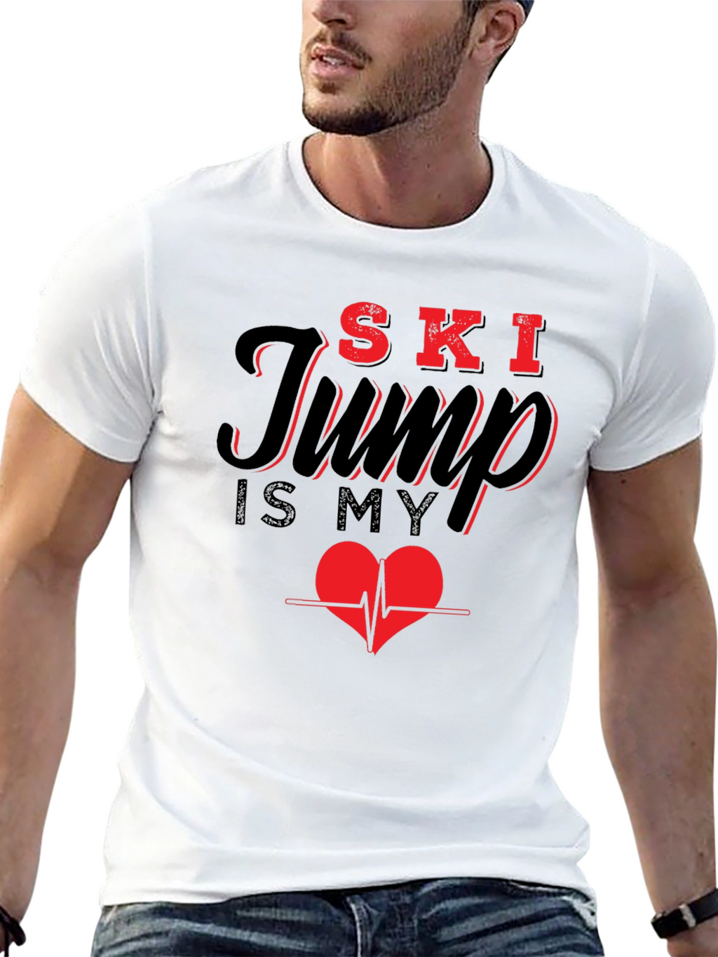 Ski Jump Heartbeat Graphic Tee
