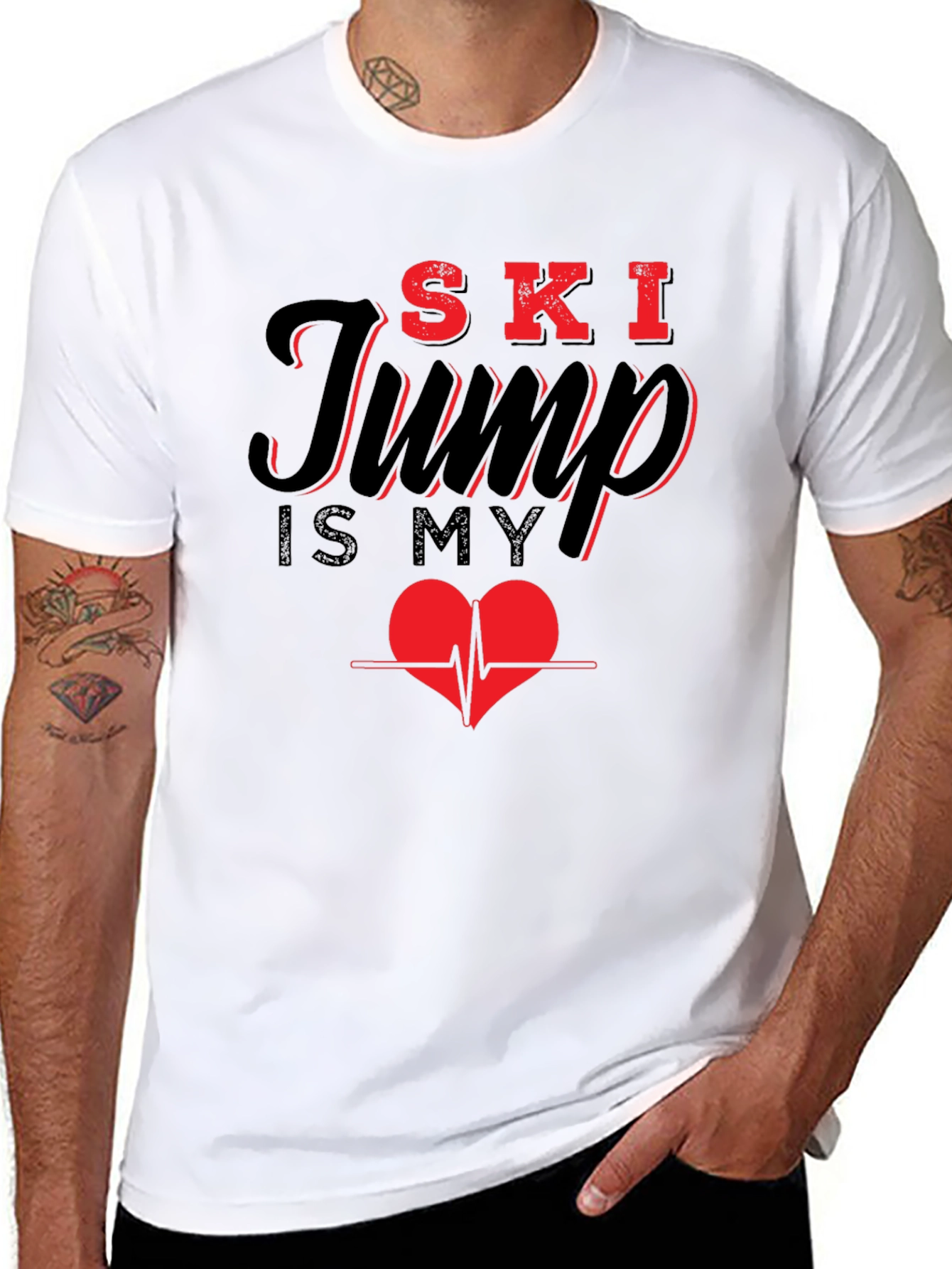 Ski Jump Heartbeat Graphic Tee