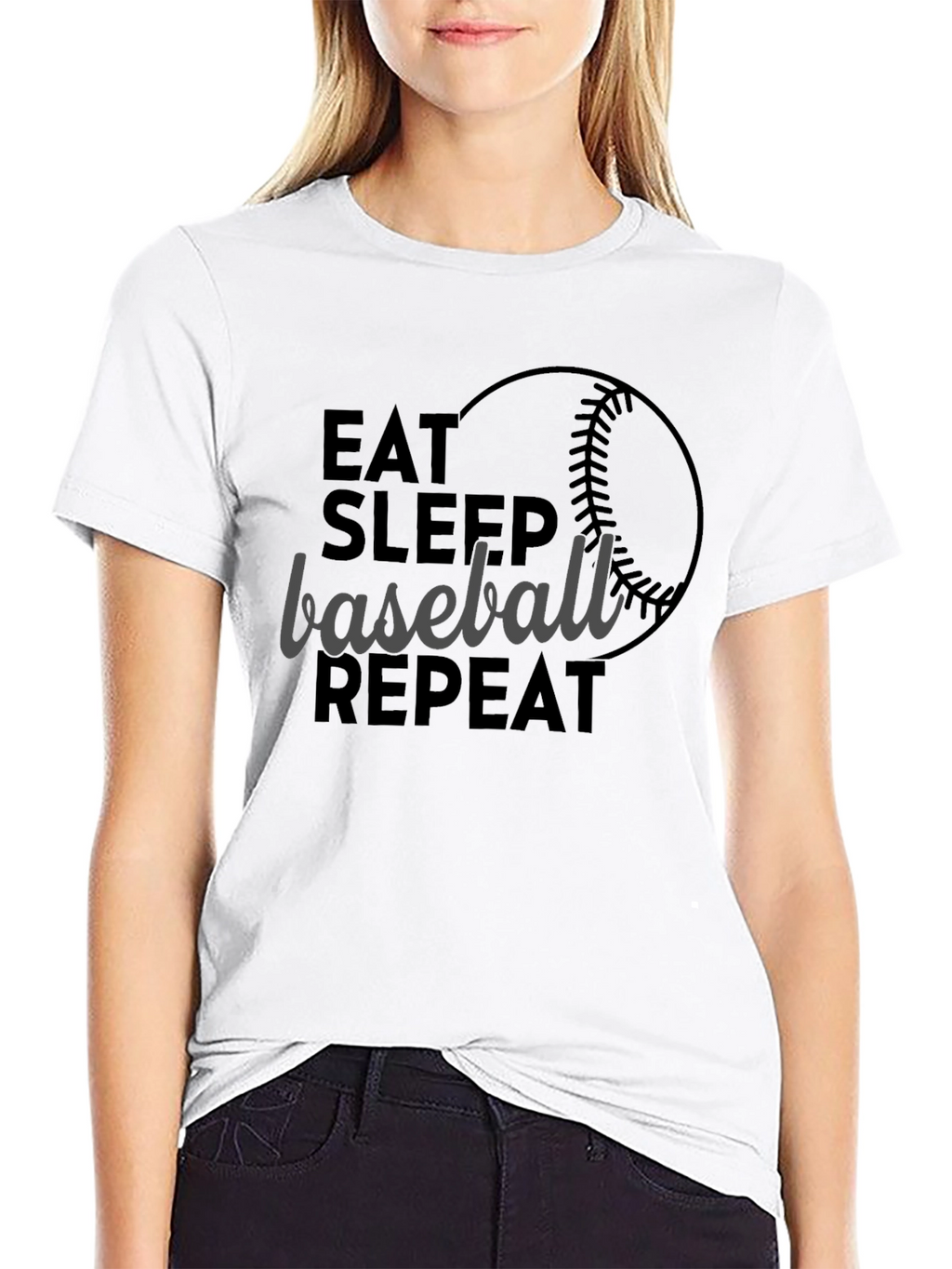 Eat Sleep Baseball Repeat Graphic Tee