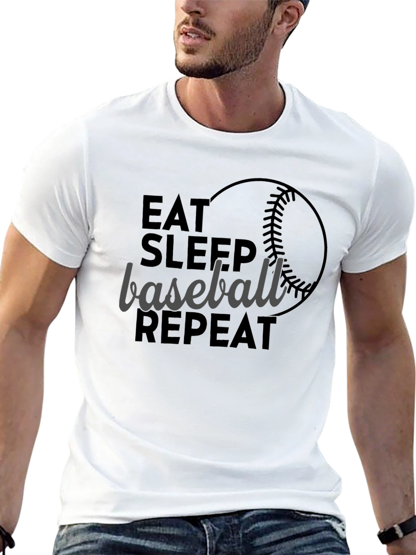 Eat Sleep Baseball Repeat Graphic Tee