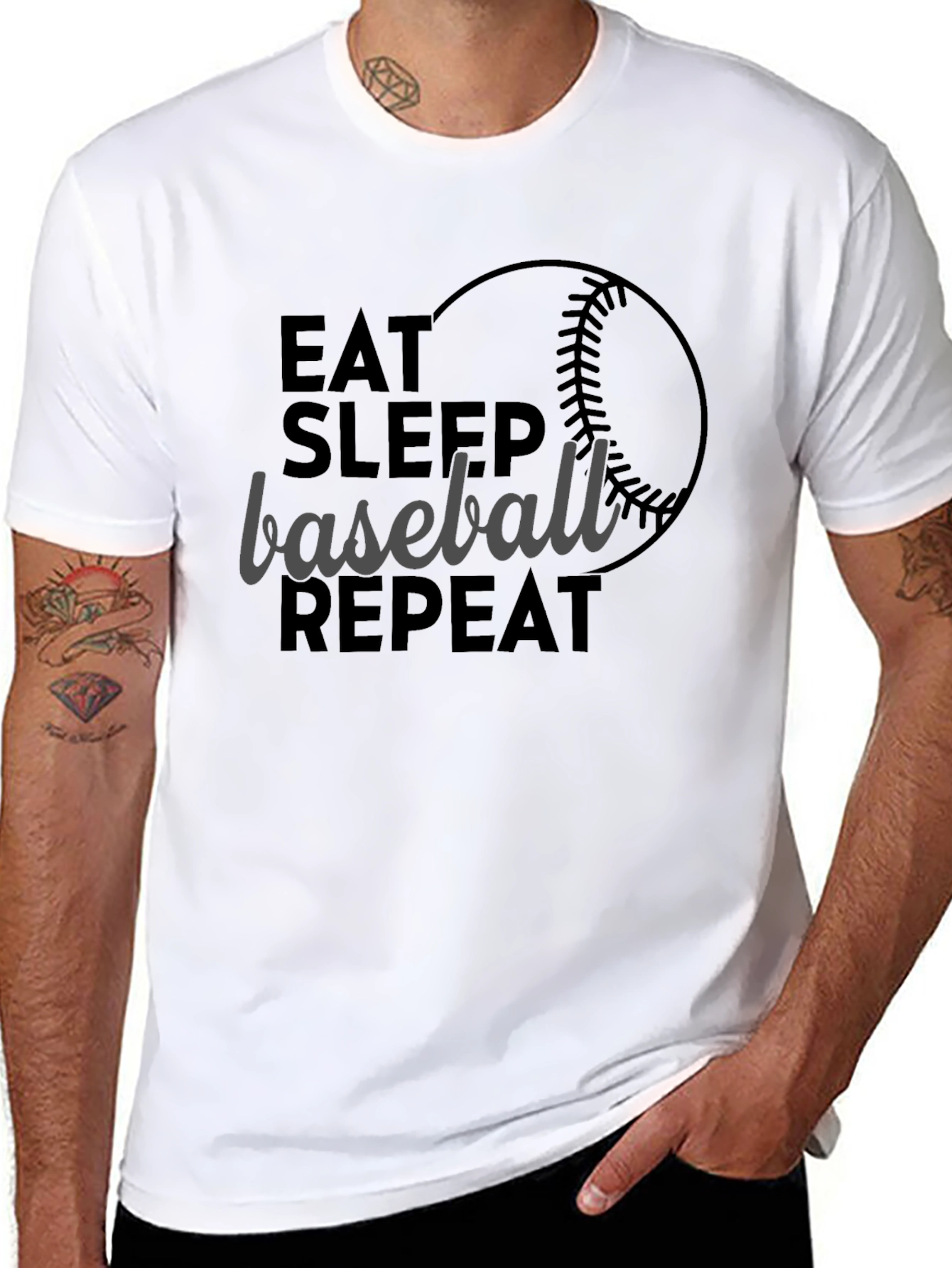 Eat Sleep Baseball Repeat Graphic Tee