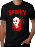 Spooky Skull Graphic T-Shirt - Halloween Tee
