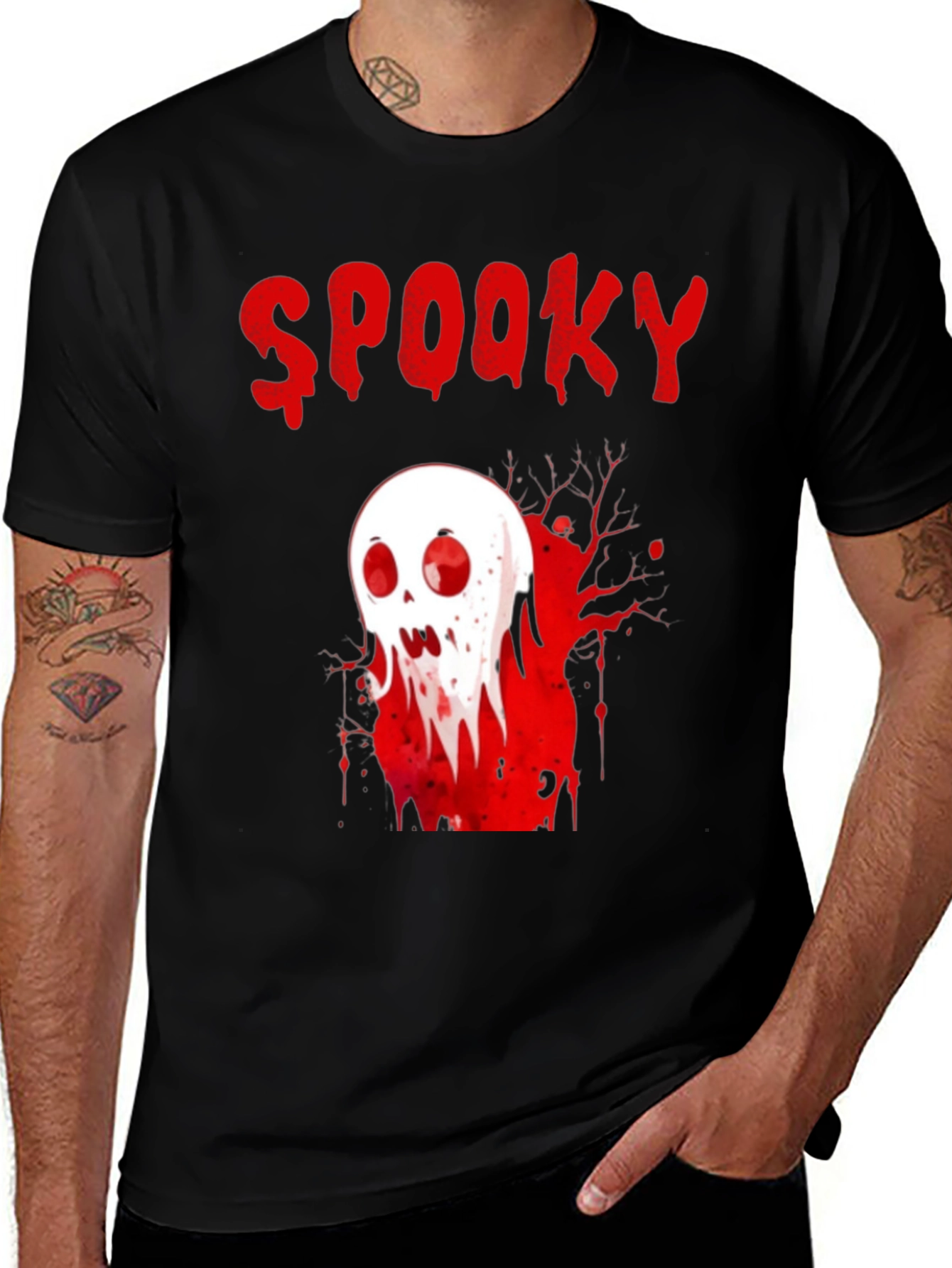 Spooky Skull Graphic T-Shirt - Halloween Tee