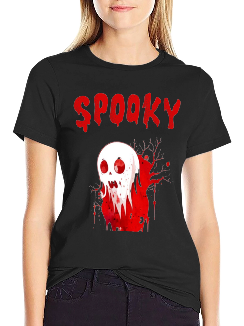 Spooky Skull Graphic T-Shirt - Halloween Tee