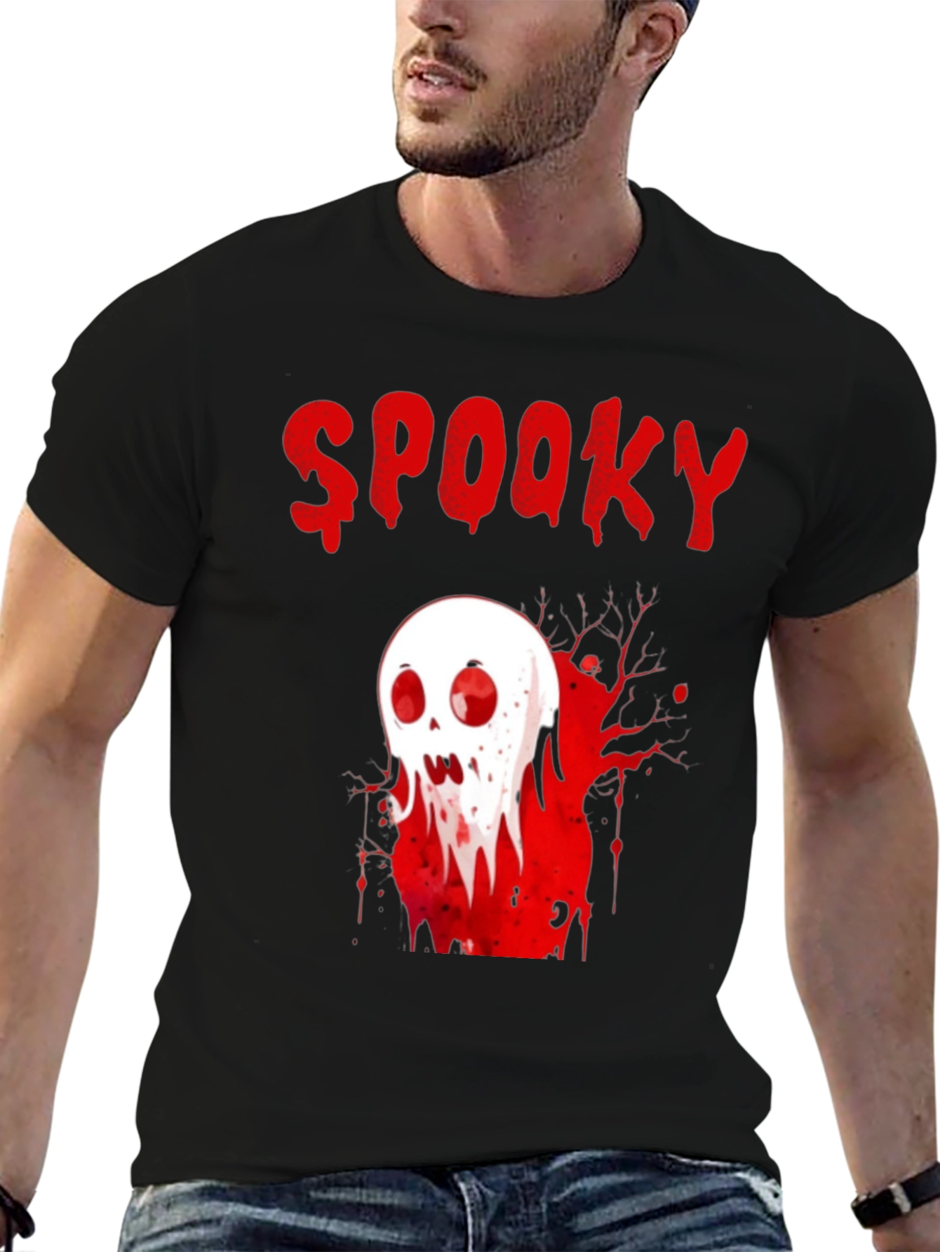 Spooky Skull Graphic T-Shirt - Halloween Tee