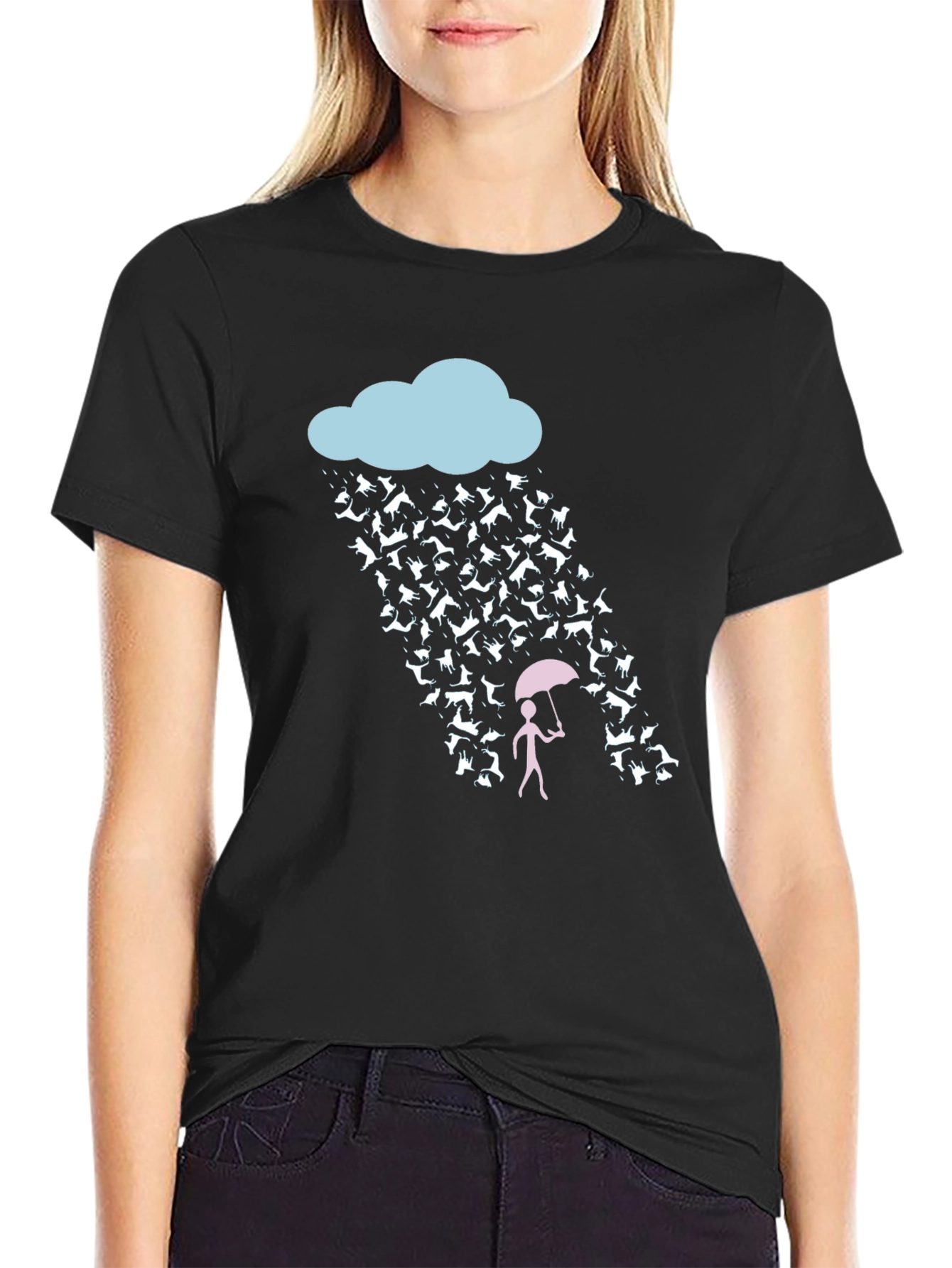 Raining Cats and Dogs Funny Graphic Tee