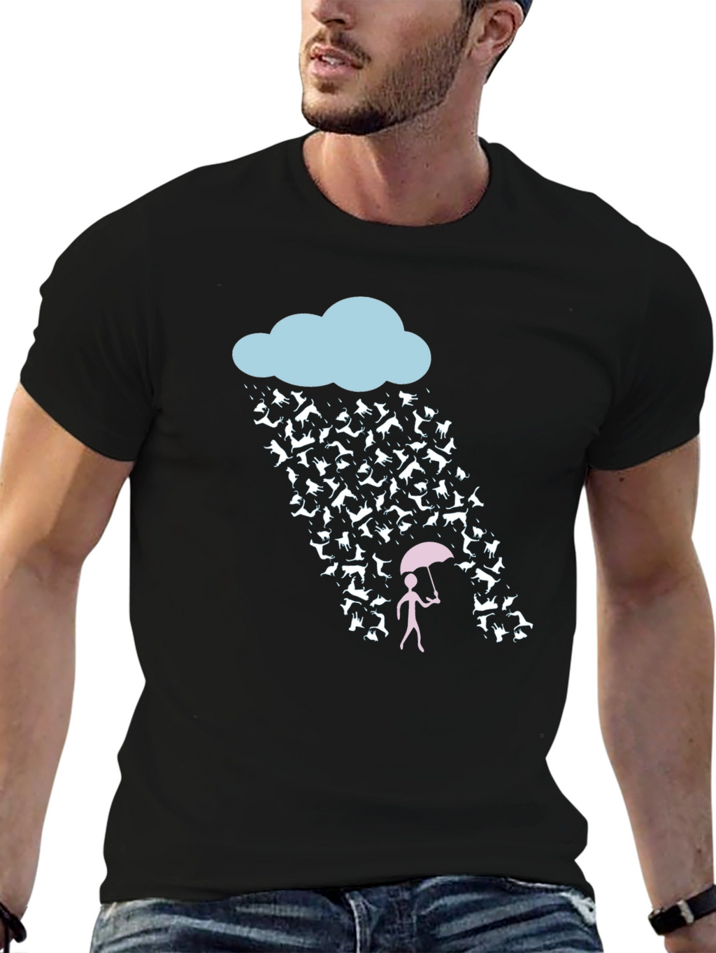 Raining Cats and Dogs Funny Graphic Tee