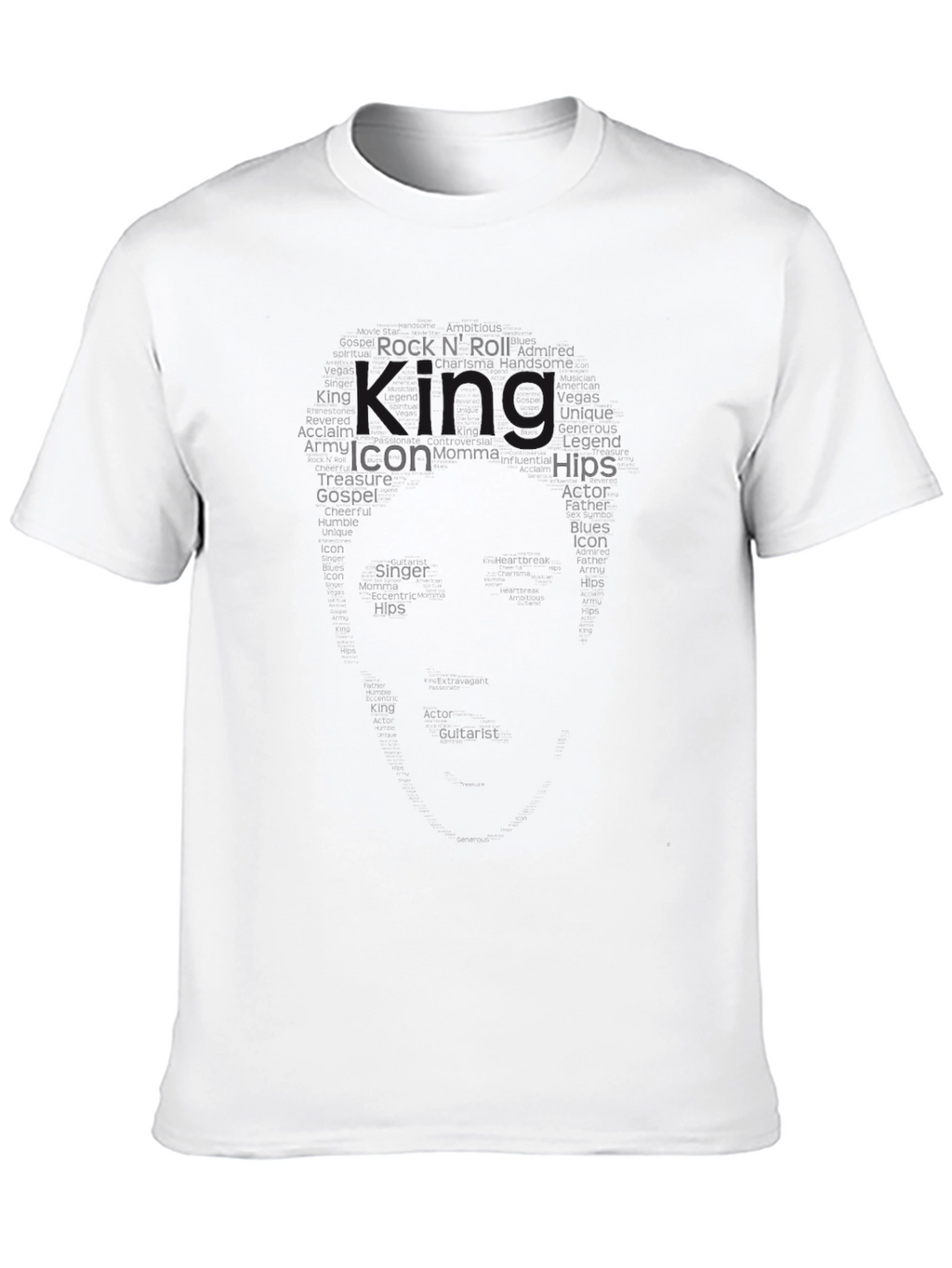 Mens Black King Graphic Crew Neck T-Shirt