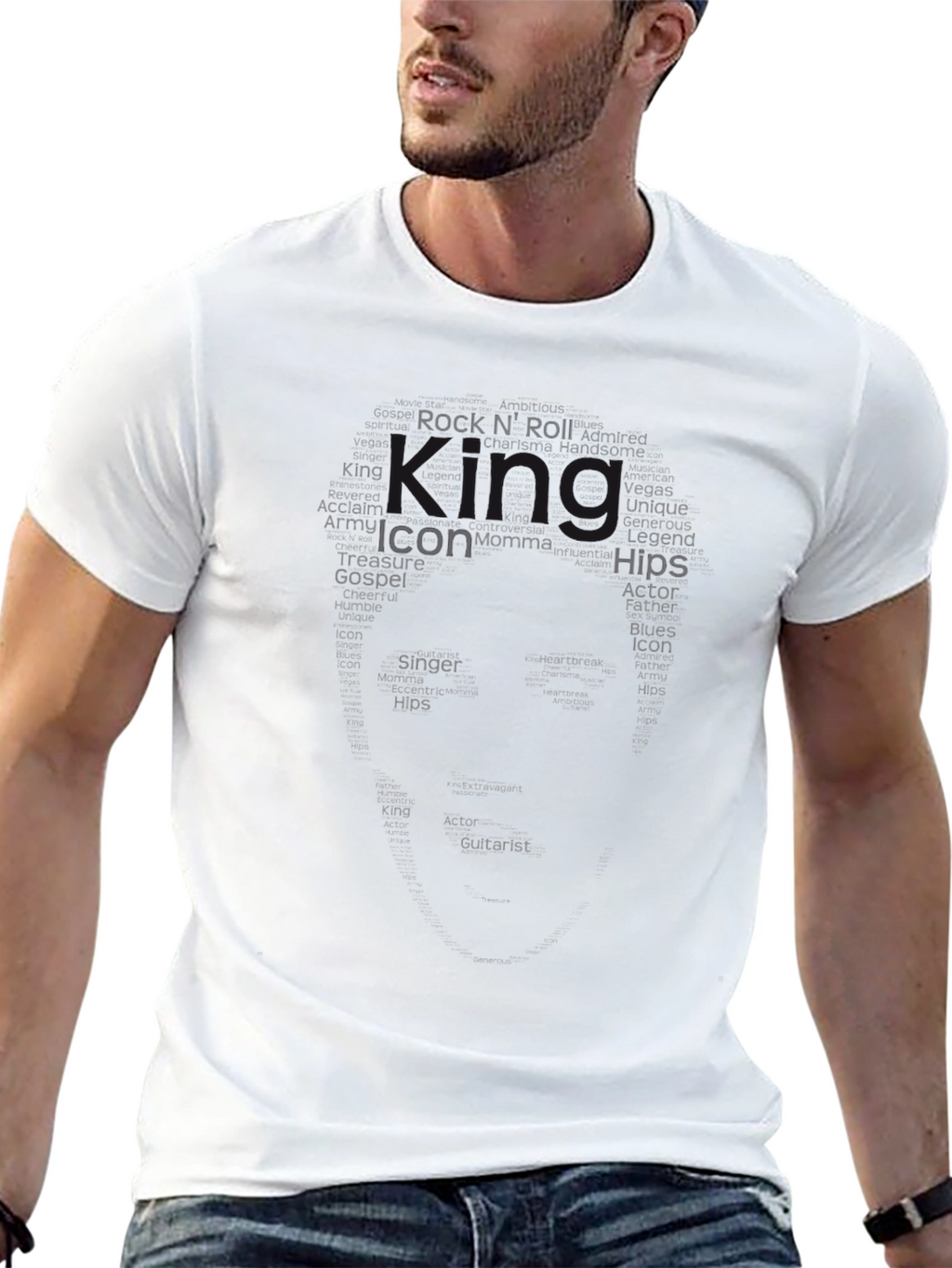 Mens Black King Graphic Crew Neck T-Shirt