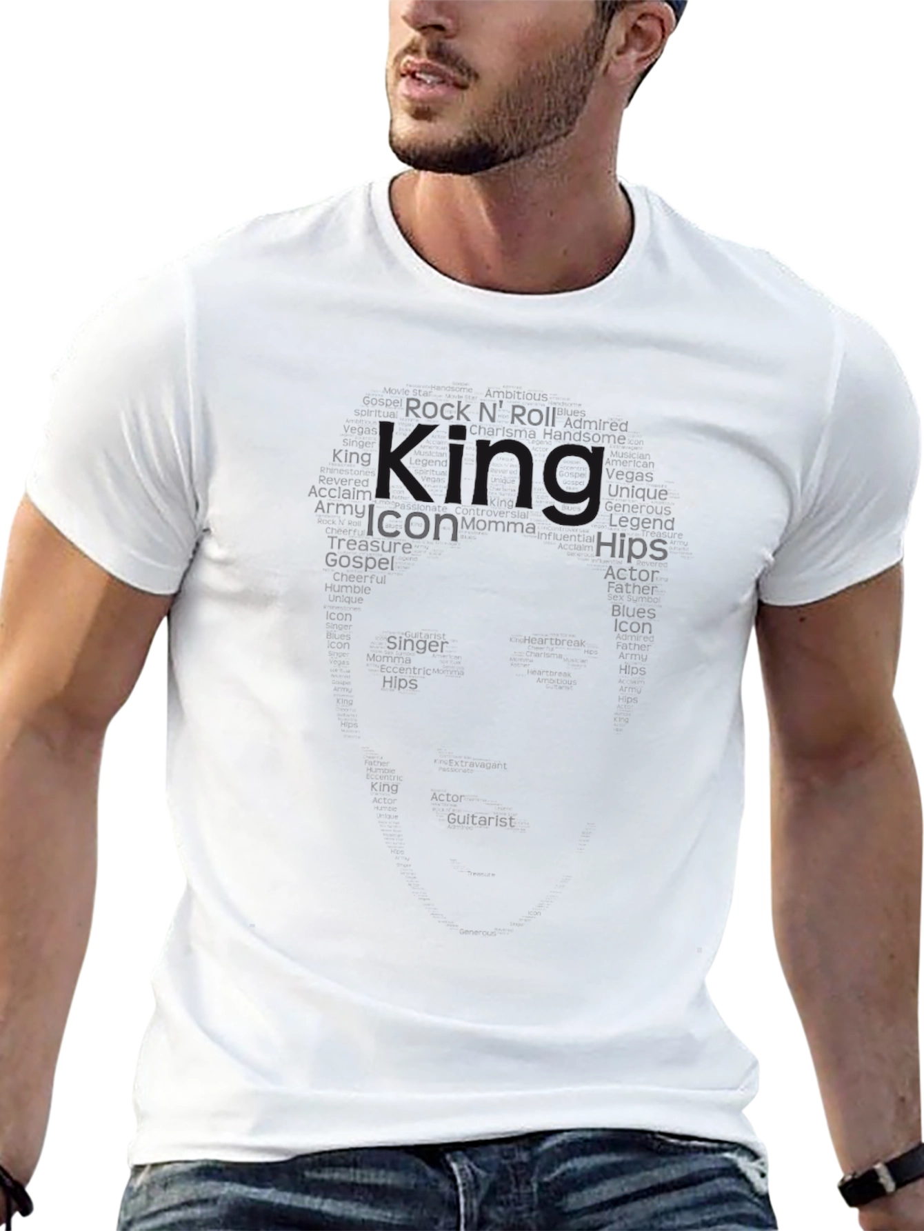 Mens Black King Graphic Crew Neck T-Shirt