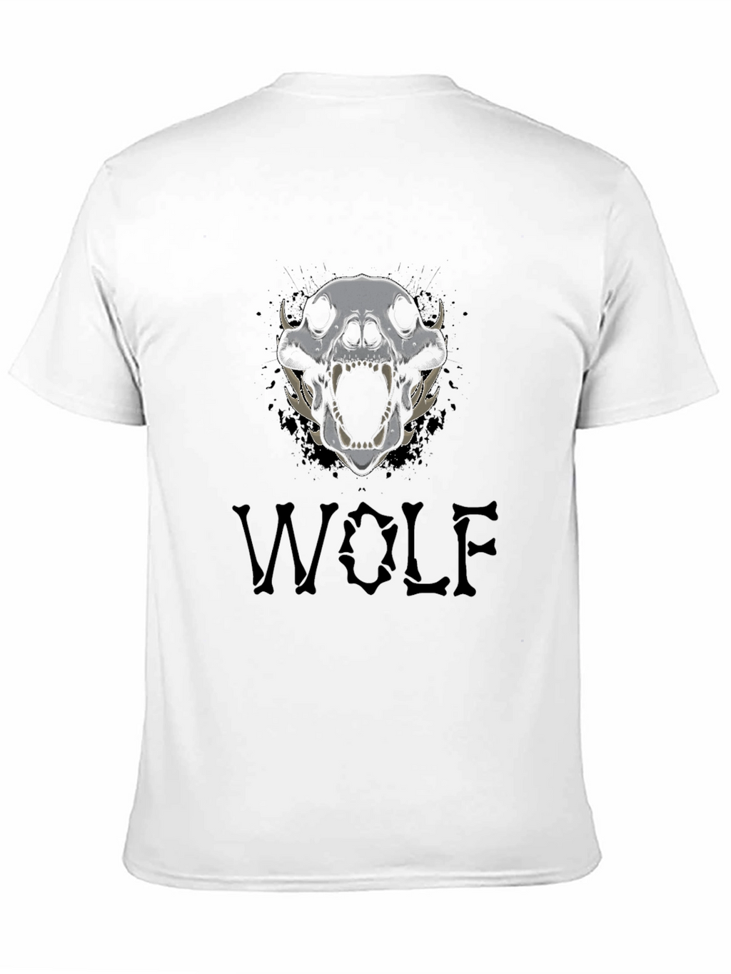 Wolf Skull Graphic Tee - Mens Black T-Shirt
